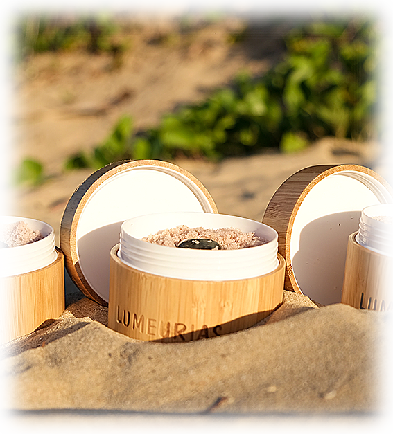 lumeurias bamboo packaging body scrub with lid open