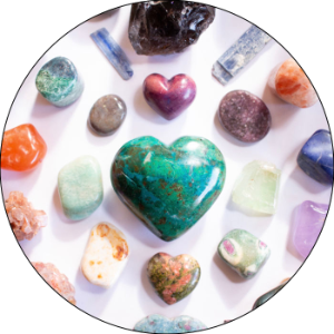 crystals in heart shape and multiple colours - lumeurias shop